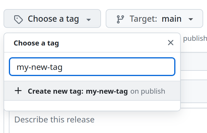 Create new tag on release publish option in GitHub