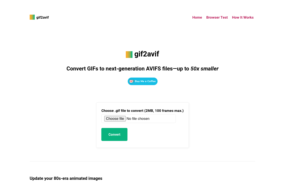 Homepage of gif2avif.com