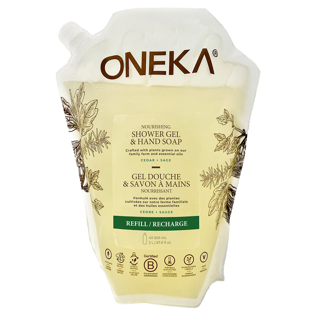Oneka Cedar & Sage Shower Gel and Hand Soap 2L Refill